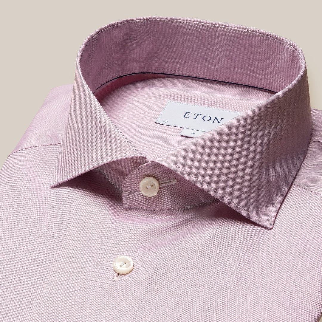 Eton Contemporary Fit Contrast Placket Trim Shirt Pink-MALFORD OF LONDON SAVILE ROW MENSWEAR OUTLET