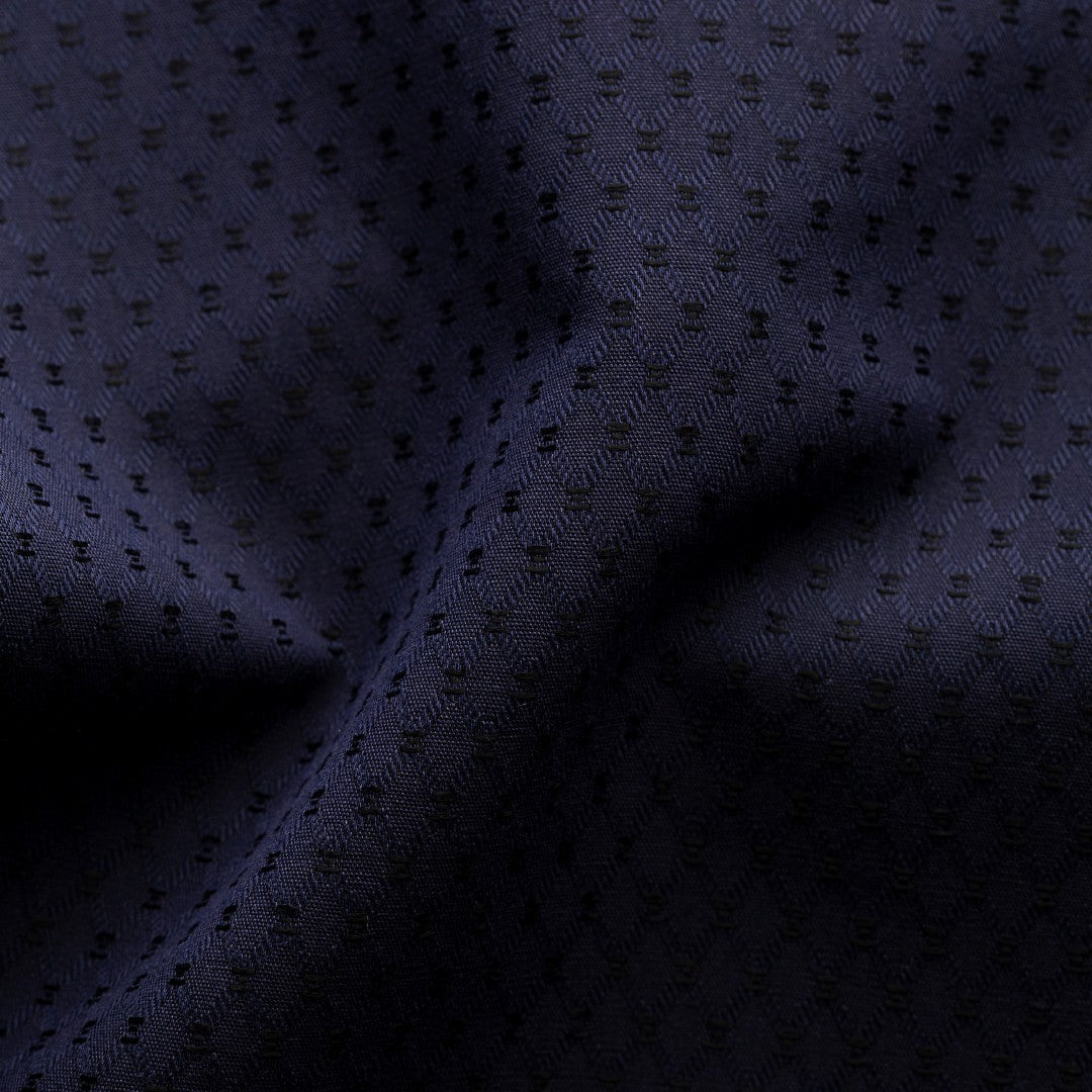 Eton Contemporary Fit Diamond Twill Shirt Navy Blue-MALFORD OF LONDON SAVILE ROW MENSWEAR OUTLET