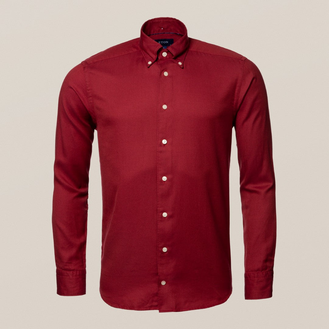 Eton Contemporary Fit Fine Stripe Weave Shirt Dark Red-MALFORD OF LONDON SAVILE ROW MENSWEAR OUTLET