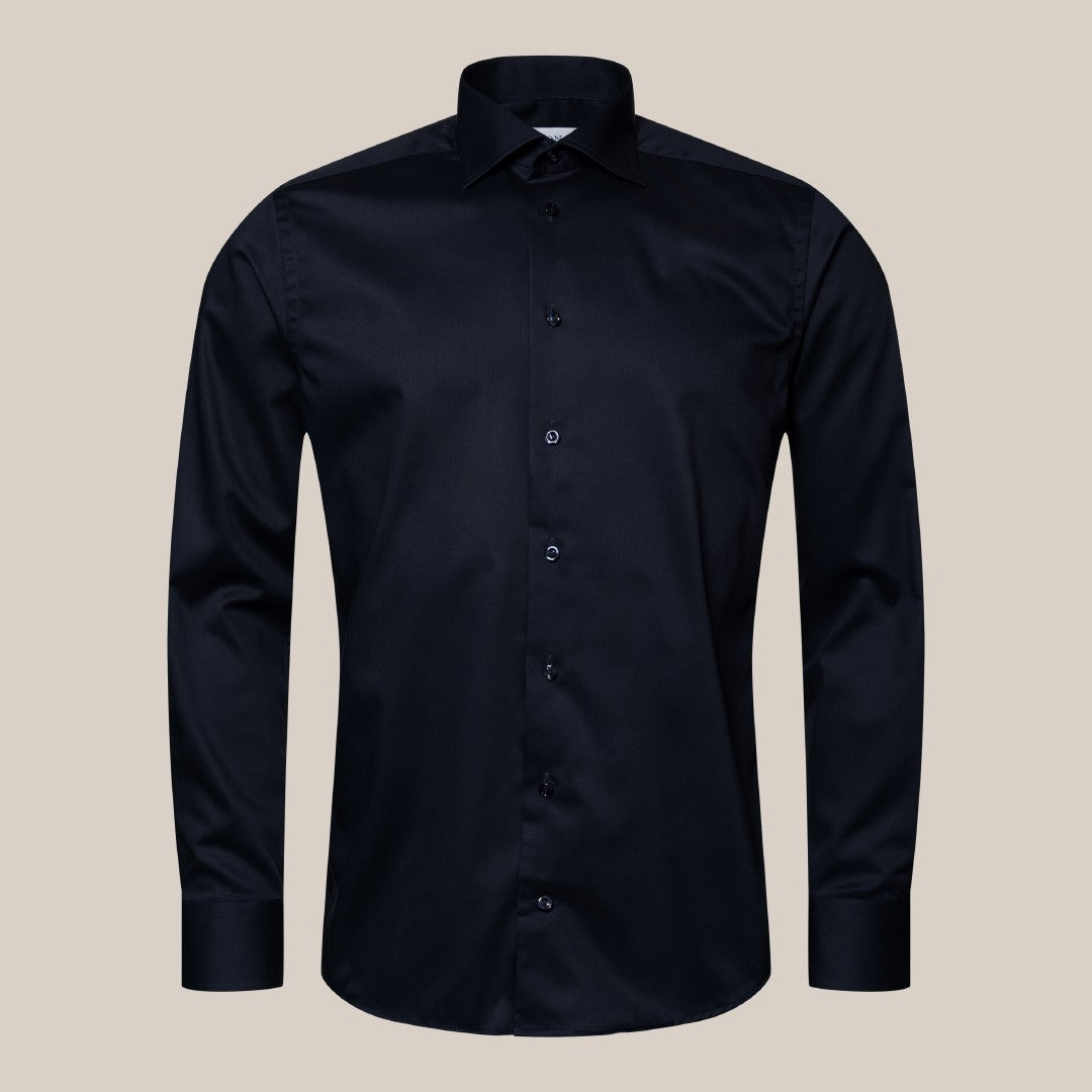 Eton Contemporary Fit Fine Twill Shirt Navy Blue-MALFORD OF LONDON SAVILE ROW MENSWEAR OUTLET