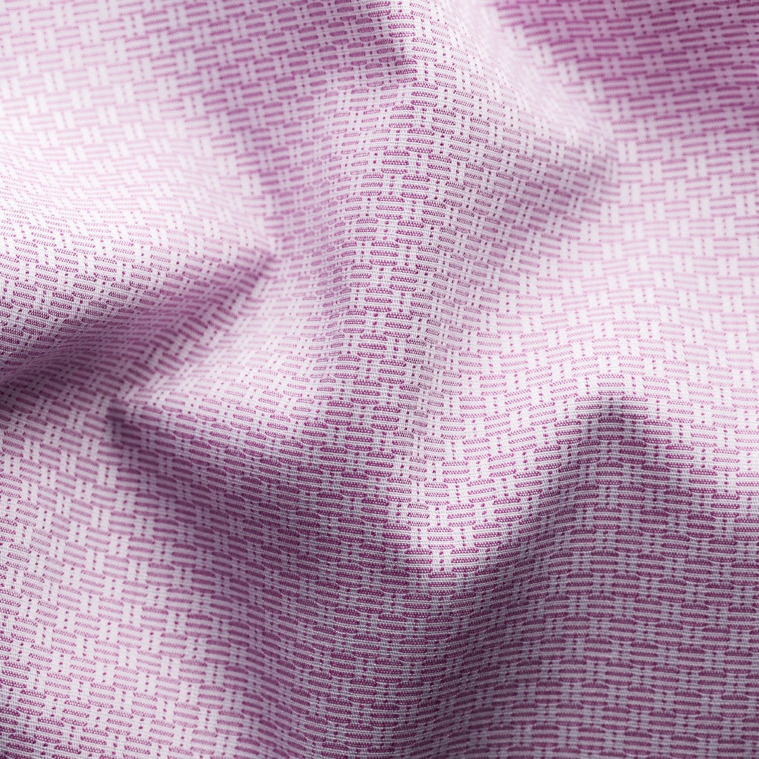 Eton Contemporary Fit Geometric Weave Shirt Pink-MALFORD OF LONDON SAVILE ROW MENSWEAR OUTLET