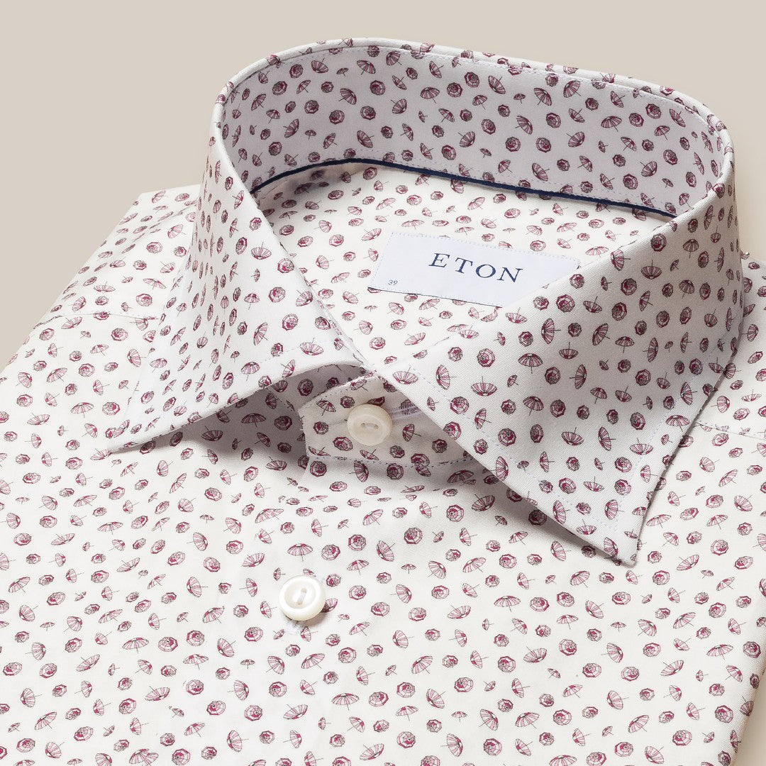 Eton Contemporary Fit Micro Umbrella Shirt Pink-MALFORD OF LONDON SAVILE ROW MENSWEAR OUTLET