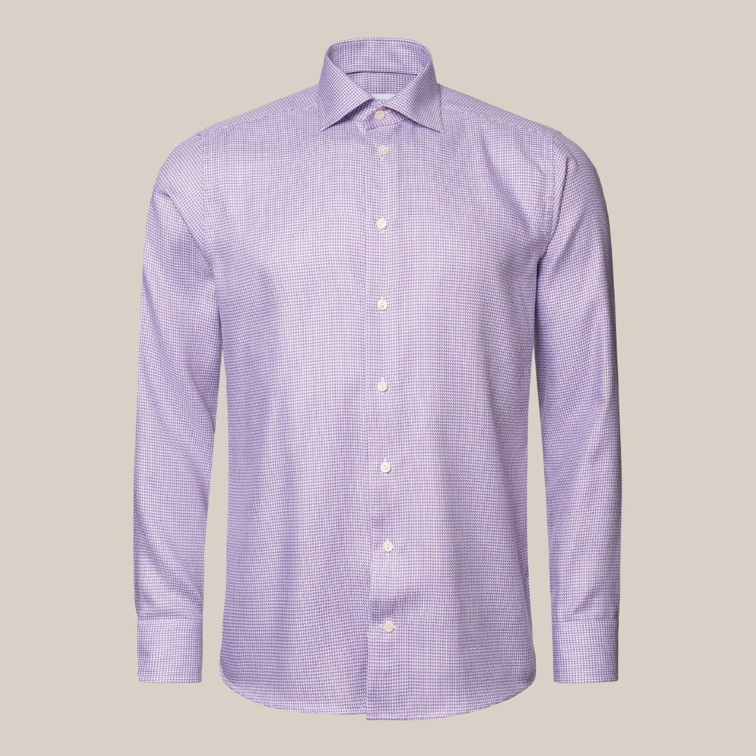 Eton Contemporary Fit Pattern Shirt Light Purple/Dark Purple-MALFORD OF LONDON SAVILE ROW MENSWEAR OUTLET