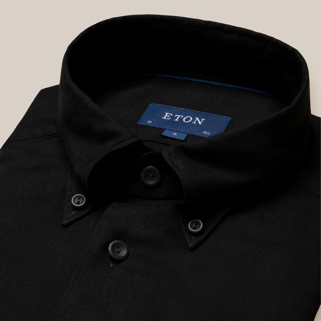 Eton Contemporary Fit Plain Shirt Black