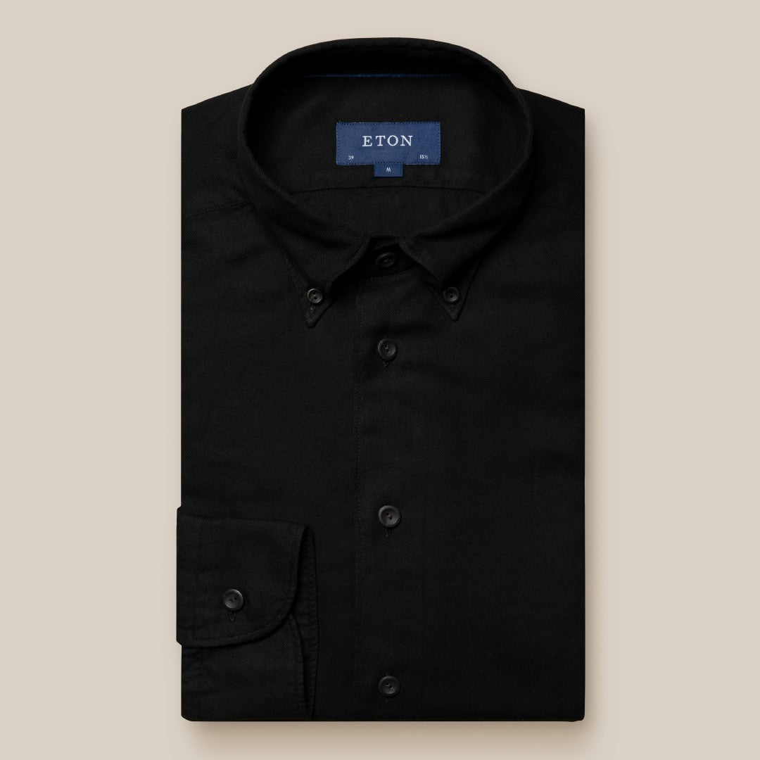 Eton Contemporary Fit Plain Shirt Black