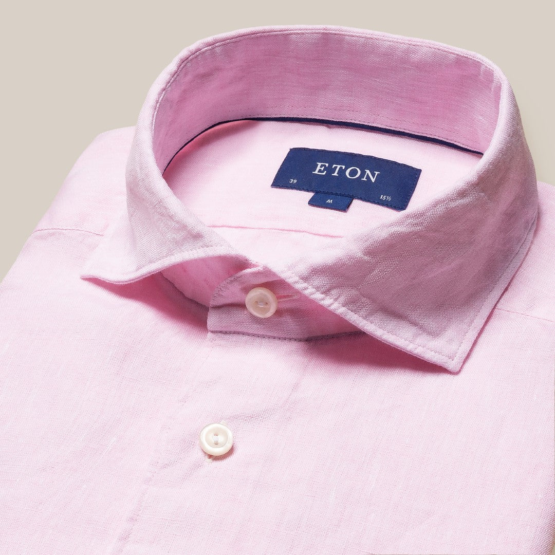 Eton Contemporary Fit Plain Shirt Pink-MALFORD OF LONDON SAVILE ROW MENSWEAR OUTLET