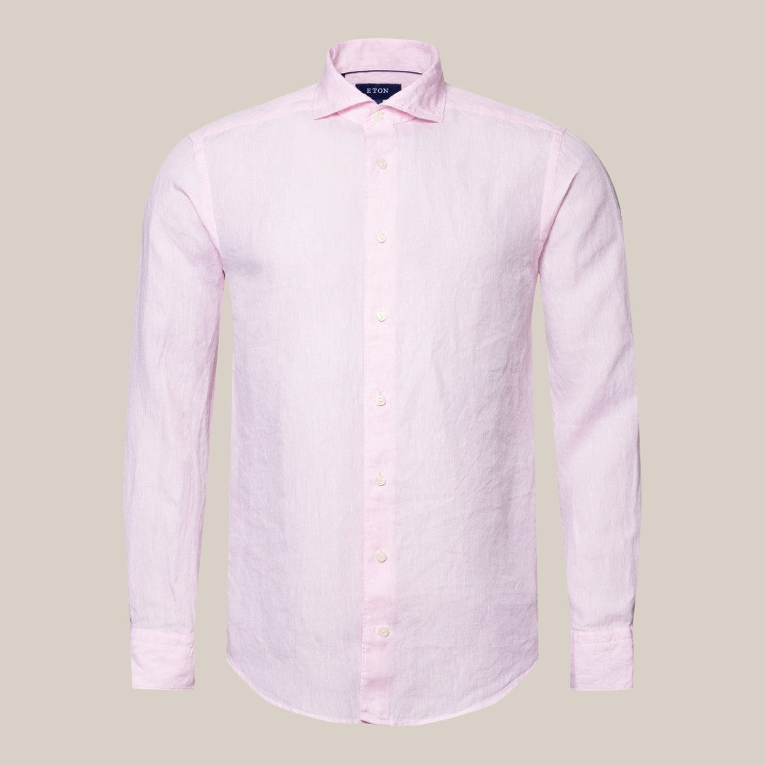 Eton Contemporary Fit Plain Shirt Pink-MALFORD OF LONDON SAVILE ROW MENSWEAR OUTLET