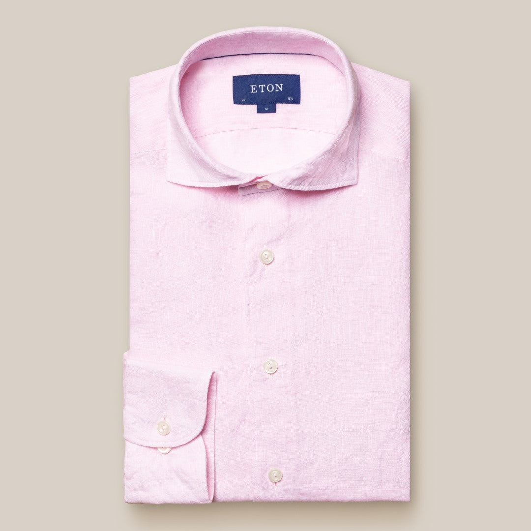 Eton Contemporary Fit Plain Shirt Pink-MALFORD OF LONDON SAVILE ROW MENSWEAR OUTLET