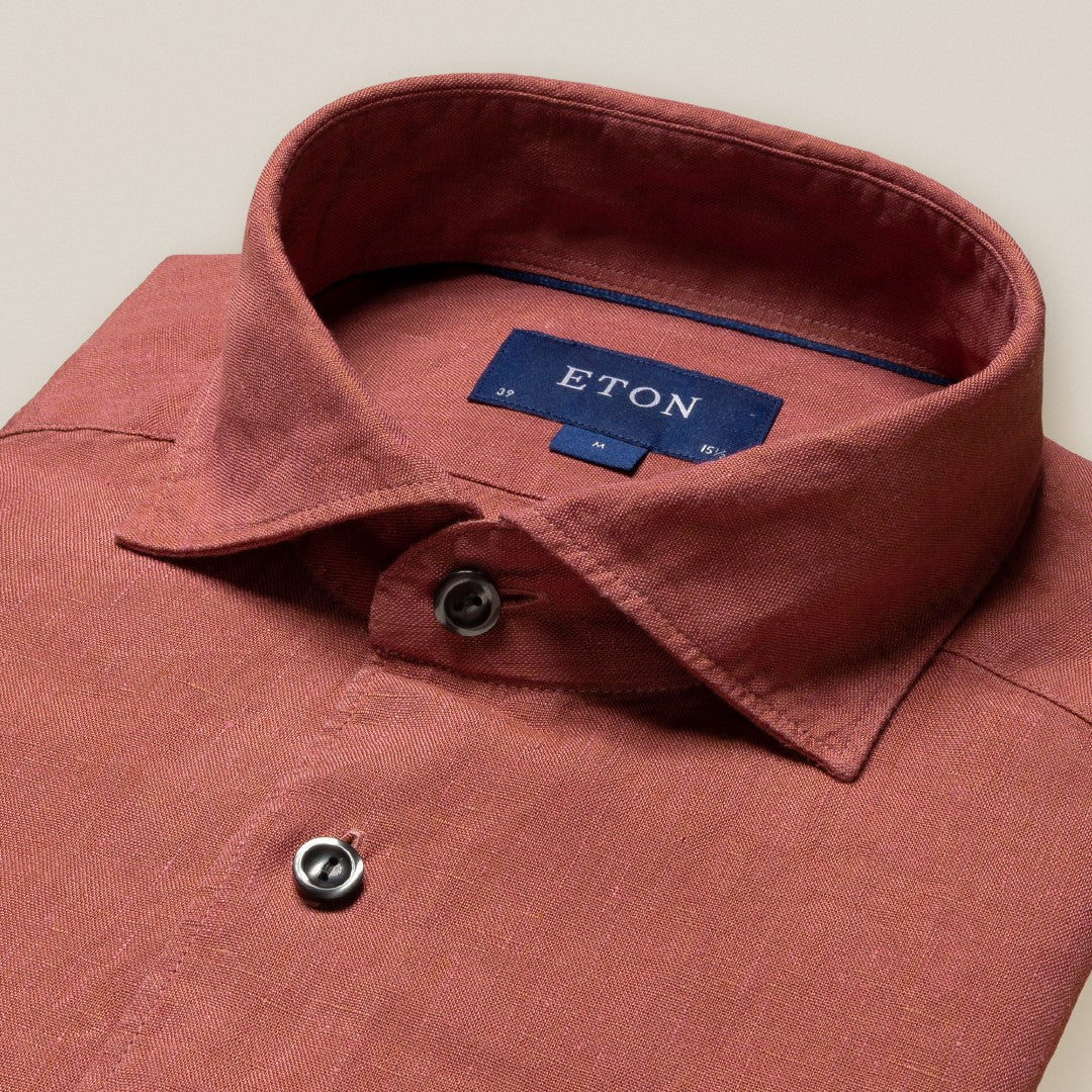 Eton Contemporary Fit Plain Shirt Red-MALFORD OF LONDON SAVILE ROW MENSWEAR OUTLET