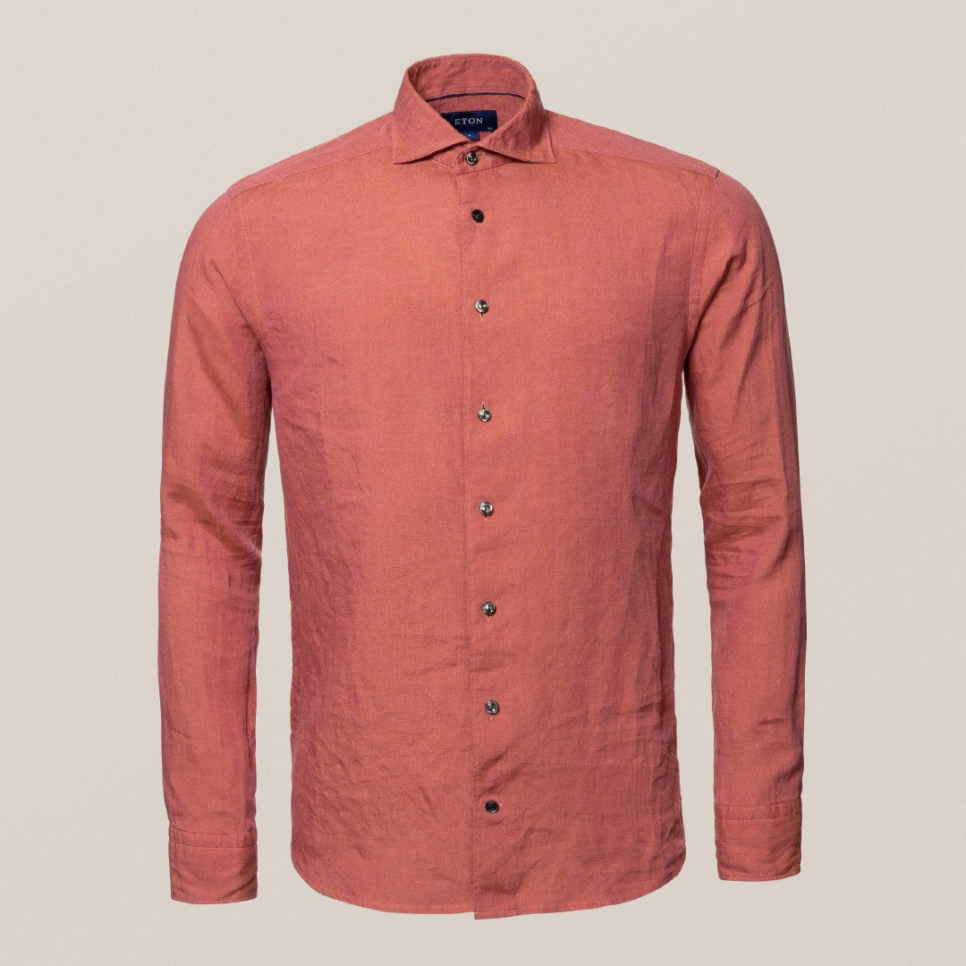 Eton Contemporary Fit Plain Shirt Red-MALFORD OF LONDON SAVILE ROW MENSWEAR OUTLET