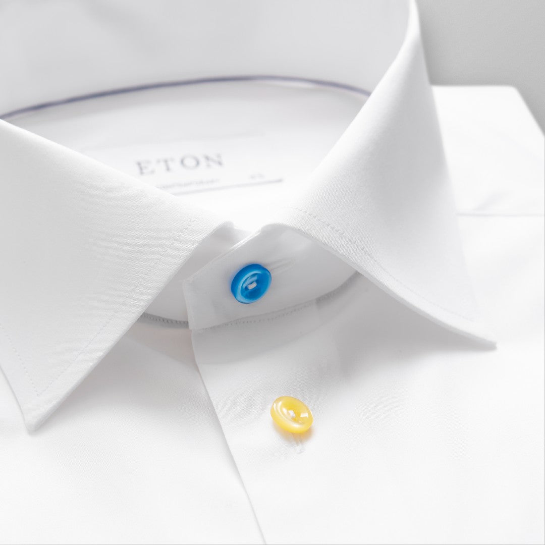 Eton Contemporary Fit Plain Shirt White-MALFORD OF LONDON SAVILE ROW MENSWEAR OUTLET