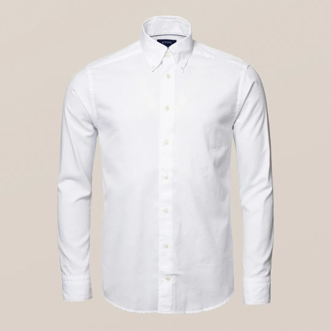 Eton Contemporary Fit Plain Shirt White-MALFORD OF LONDON SAVILE ROW MENSWEAR OUTLET