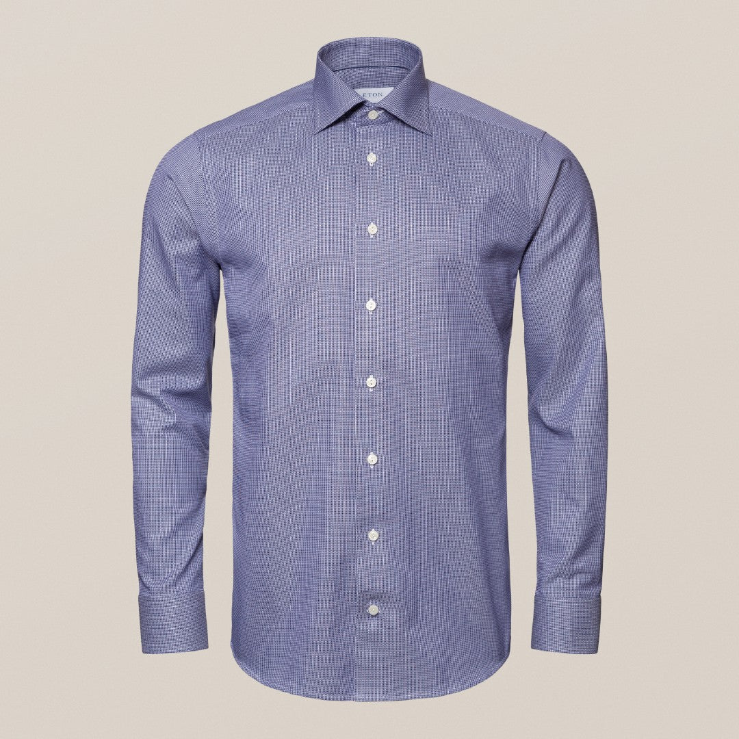 Eton Contemporary Fit Signature Twill Shirt Dark Blue-MALFORD OF LONDON SAVILE ROW MENSWEAR OUTLET