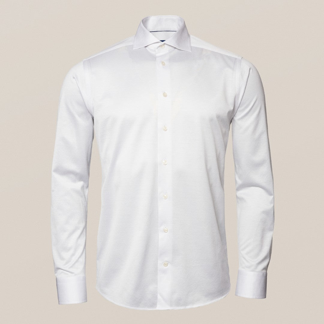 Eton Contemporary Fit Stripe King Knit Shirt Off-White-MALFORD OF LONDON SAVILE ROW MENSWEAR OUTLET