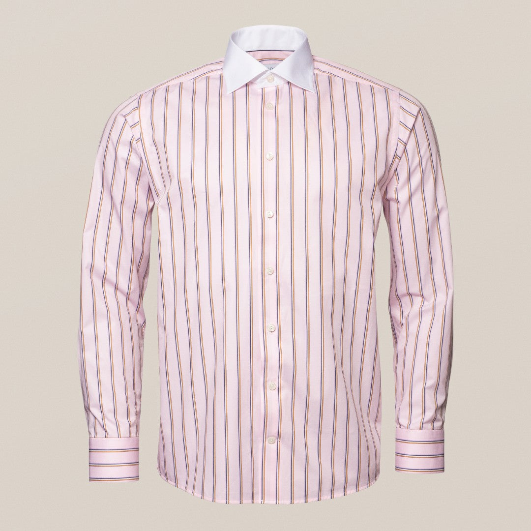 Eton Contemporary Fit Stripe Shirt Pink/Multi-MALFORD OF LONDON SAVILE ROW MENSWEAR OUTLET