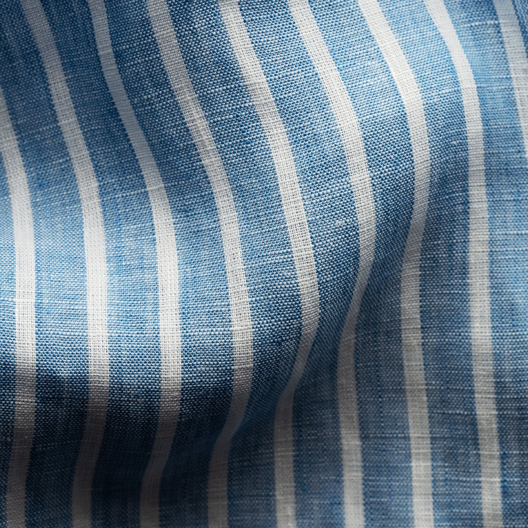 Eton Contemporary Fit Striped Shirt Light Blue-MALFORD OF LONDON SAVILE ROW MENSWEAR OUTLET