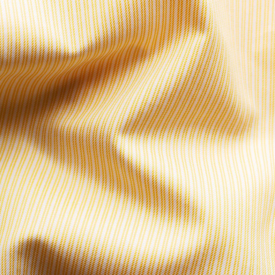 Eton Contemporary Fit Striped Shirt Yellow/White-MALFORD OF LONDON SAVILE ROW MENSWEAR OUTLET