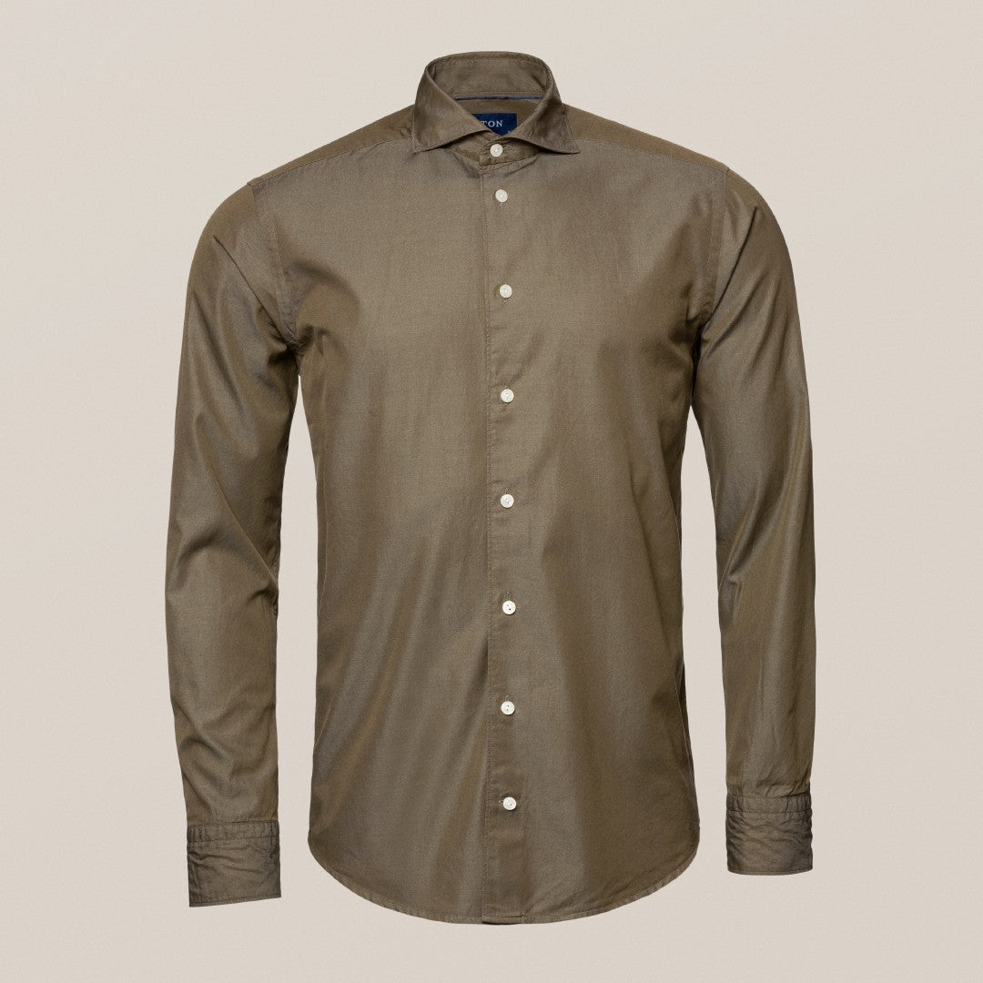 Eton Contemporary Fit Twill Shirt Mid Green-MALFORD OF LONDON SAVILE ROW MENSWEAR OUTLET