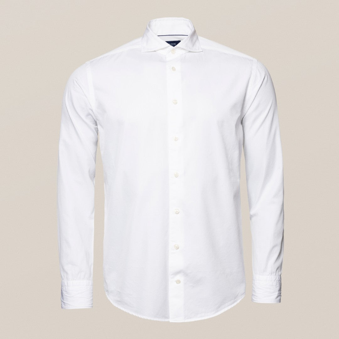 Eton Contemporary Fit plain Shirt White-MALFORD OF LONDON SAVILE ROW MENSWEAR OUTLET