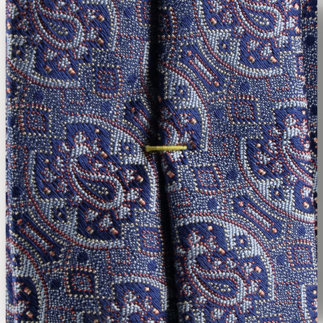 Eton Geometric Paisley Classic Tie Mid Blue-MALFORD OF LONDON SAVILE ROW MENSWEAR OUTLET