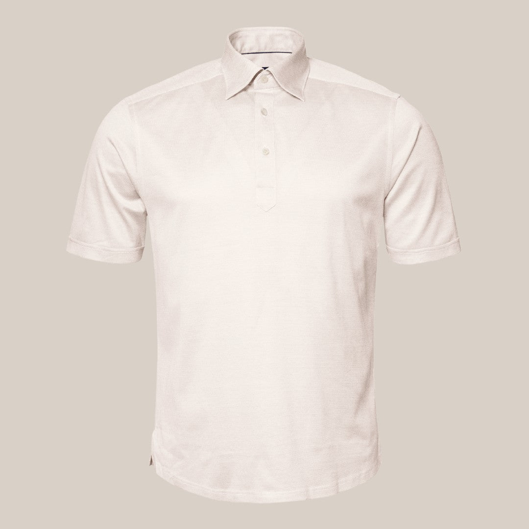 Eton Regular Fit Diamond Weave Polo Shirt White-MALFORD OF LONDON SAVILE ROW MENSWEAR OUTLET