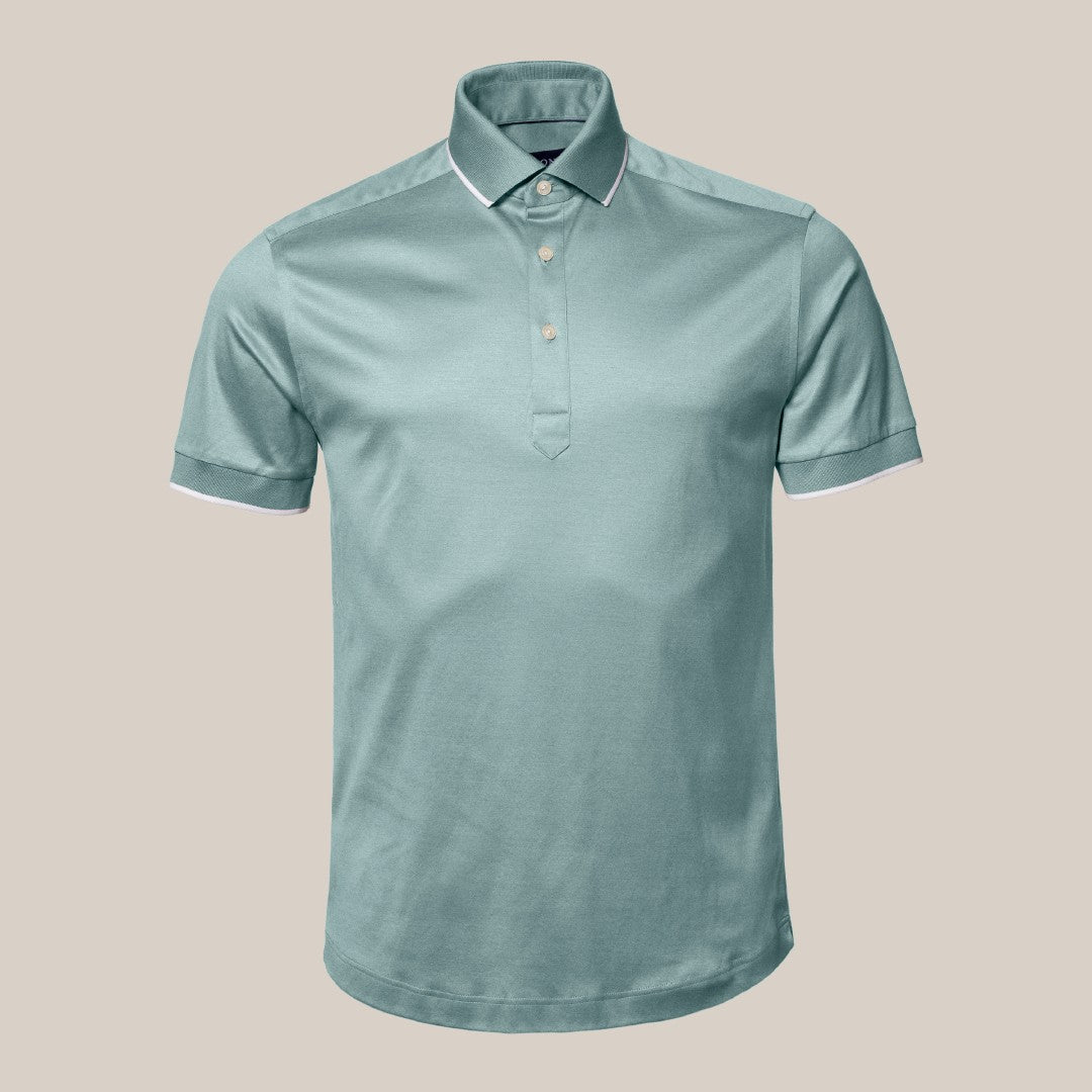 Eton Regular Fit Short Sleeve Polo Shirt Light Blue-MALFORD OF LONDON SAVILE ROW MENSWEAR OUTLET