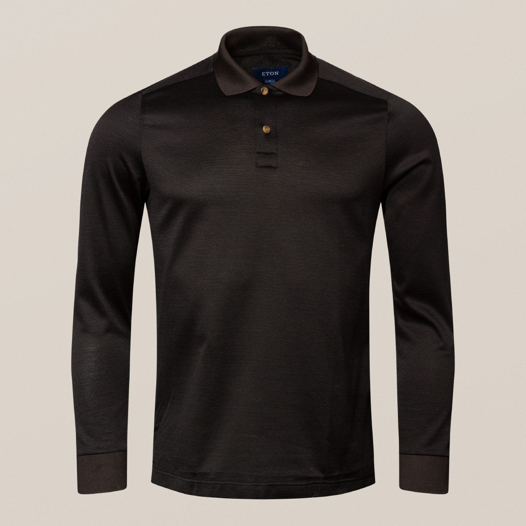 Eton Regular fit jersey plain Polo Shirt Black-MALFORD OF LONDON SAVILE ROW MENSWEAR OUTLET