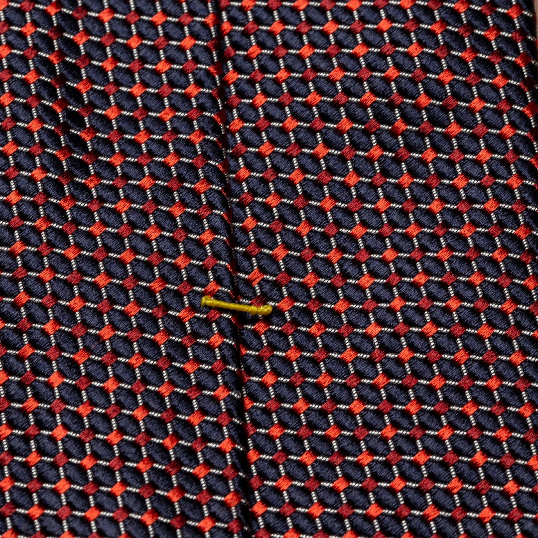 Eton Silk Check Patterned Tie Red-MALFORD OF LONDON SAVILE ROW MENSWEAR OUTLET