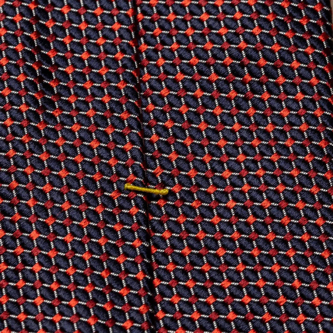 Eton Silk Check Patterned Tie Red-MALFORD OF LONDON SAVILE ROW MENSWEAR OUTLET