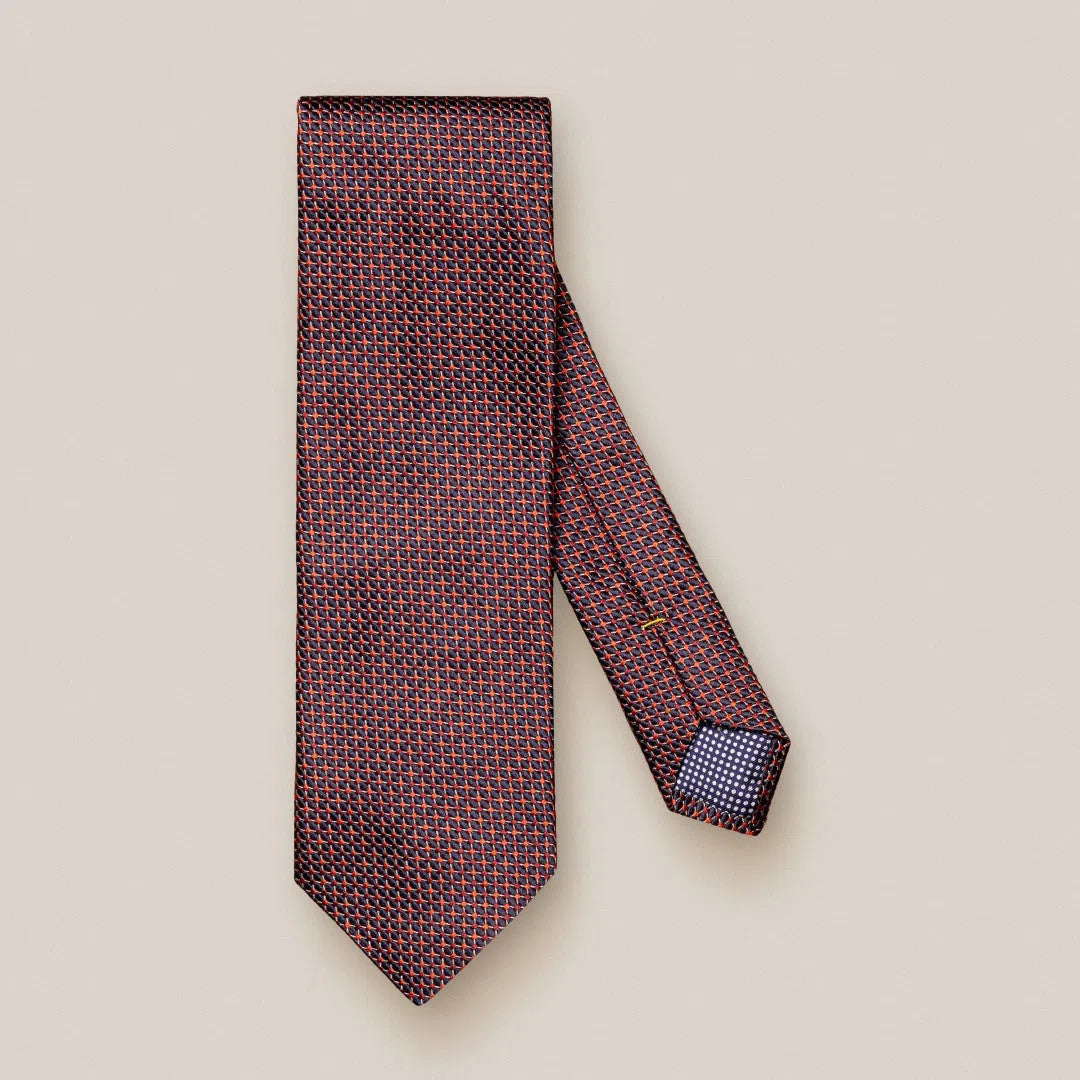 Eton Silk Check Patterned Tie Red-MALFORD OF LONDON SAVILE ROW MENSWEAR OUTLET