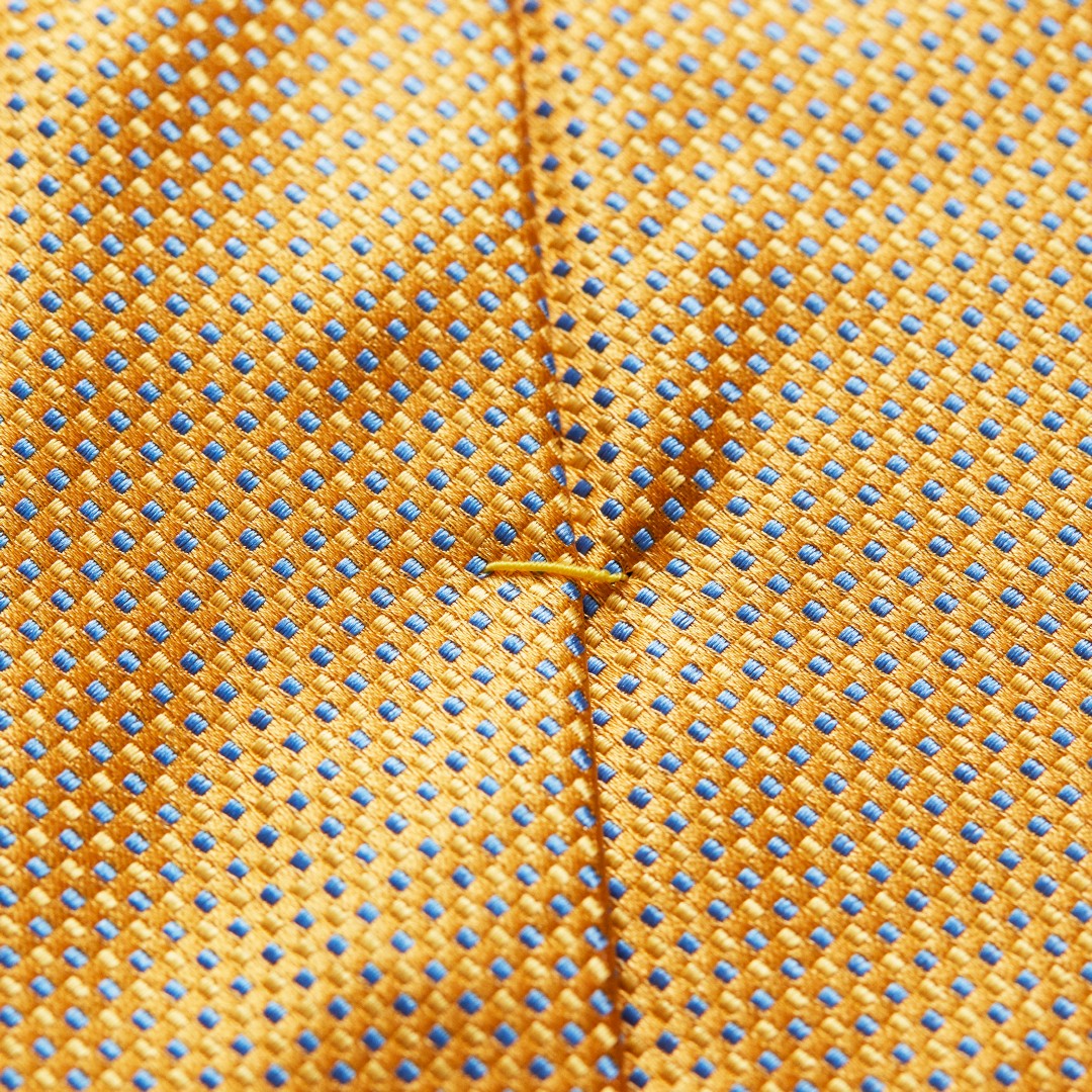 Eton Silk Micro Stitch Patterned Tie Yellow-MALFORD OF LONDON SAVILE ROW MENSWEAR OUTLET