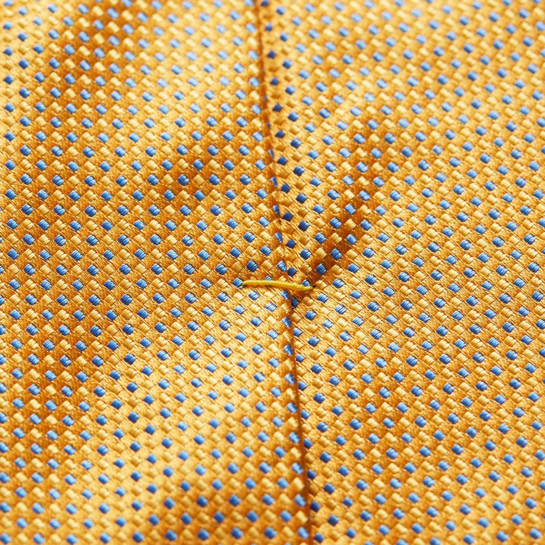 Eton Silk Micro Stitch Patterned Tie Yellow-MALFORD OF LONDON SAVILE ROW MENSWEAR OUTLET