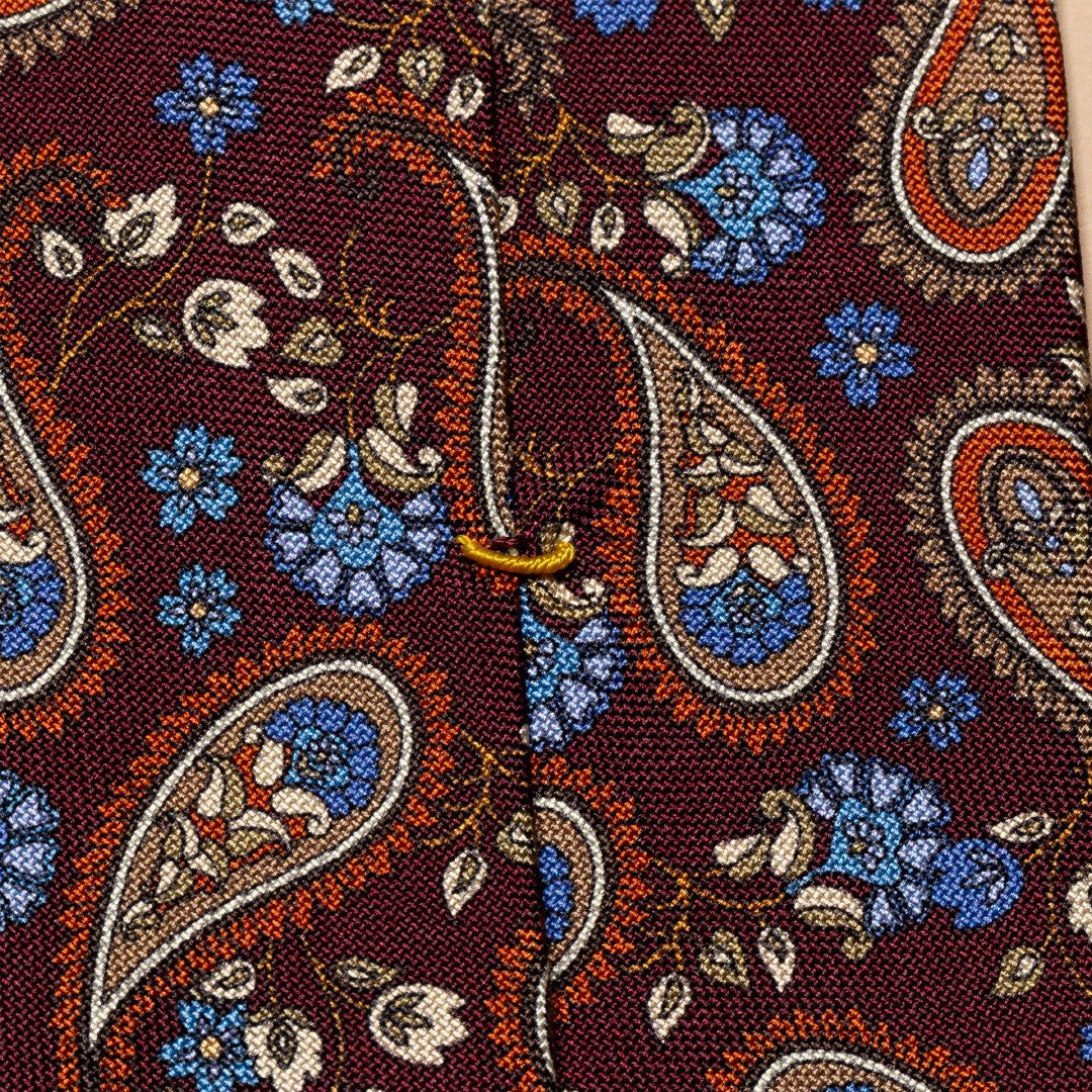 Eton Silk Paisley Patterned Tie Dark Brown-MALFORD OF LONDON SAVILE ROW MENSWEAR OUTLET