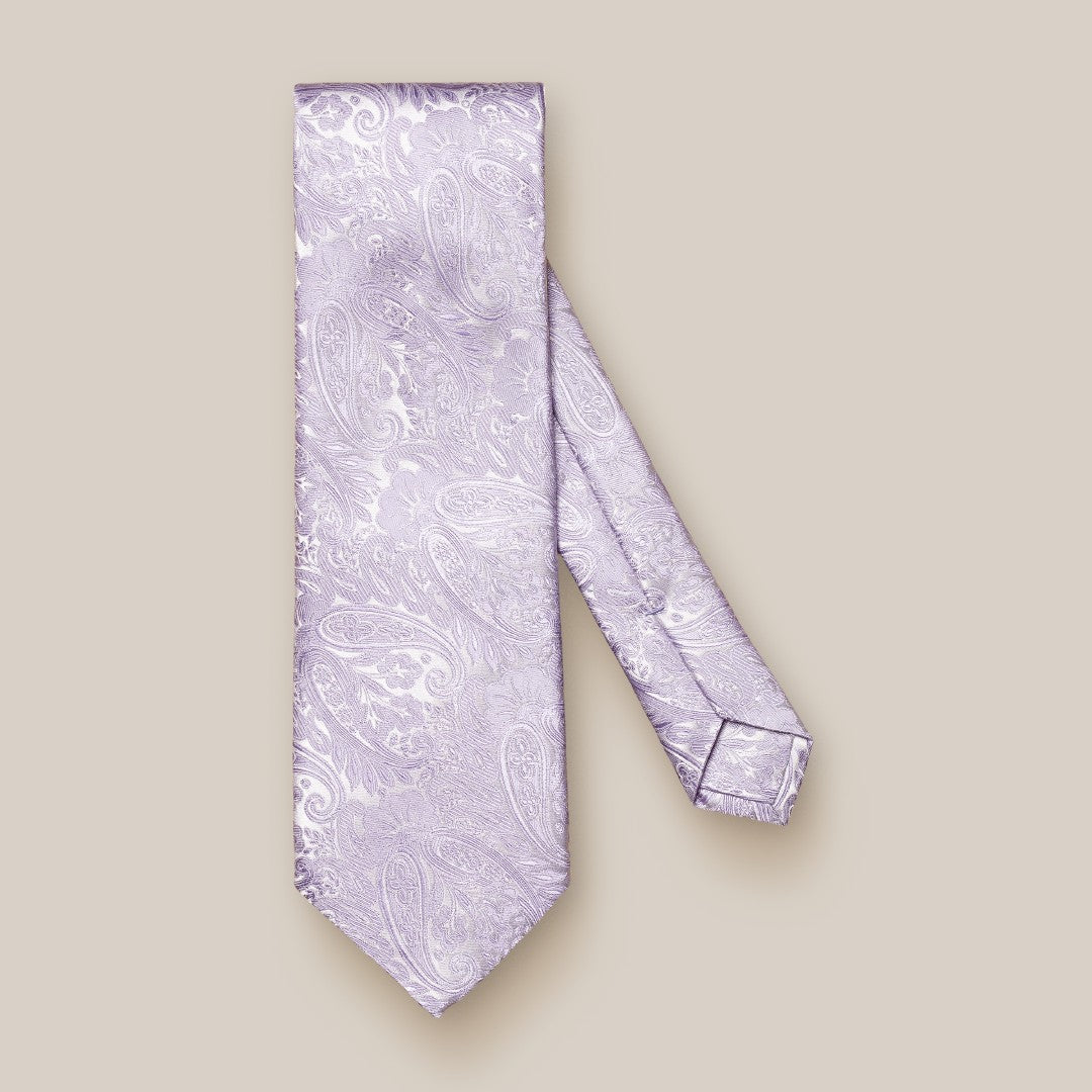 Eton Silk Paisley Patterned Tie Light Purple-MALFORD OF LONDON SAVILE ROW MENSWEAR OUTLET