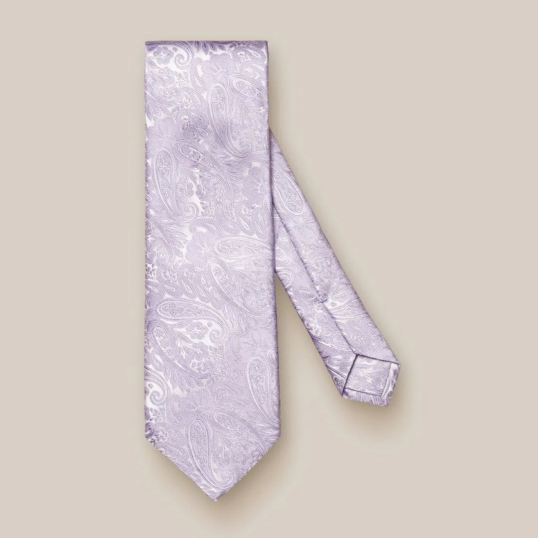 Eton Silk Paisley Patterned Tie Light Purple-MALFORD OF LONDON SAVILE ROW MENSWEAR OUTLET