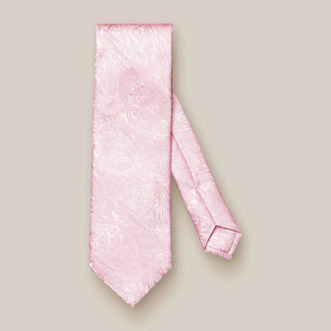 Eton Silk Paisley Patterned Tie Pink-MALFORD OF LONDON SAVILE ROW MENSWEAR OUTLET