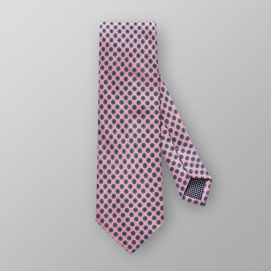 Eton Silk Spotted Patterned Tie Pink/Blue-MALFORD OF LONDON SAVILE ROW MENSWEAR OUTLET