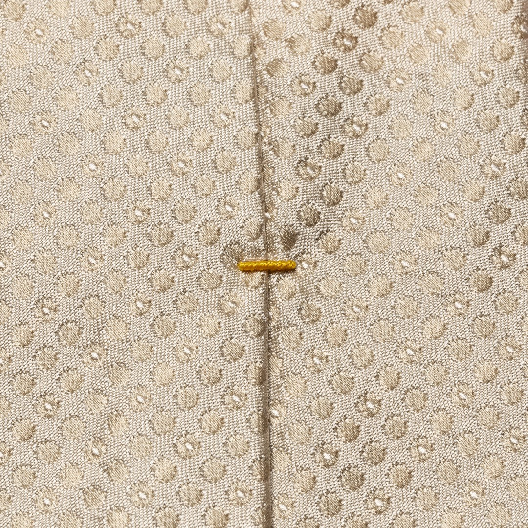 Eton Silk Textured Small Spot Patterned Tie Beige-MALFORD OF LONDON SAVILE ROW MENSWEAR OUTLET