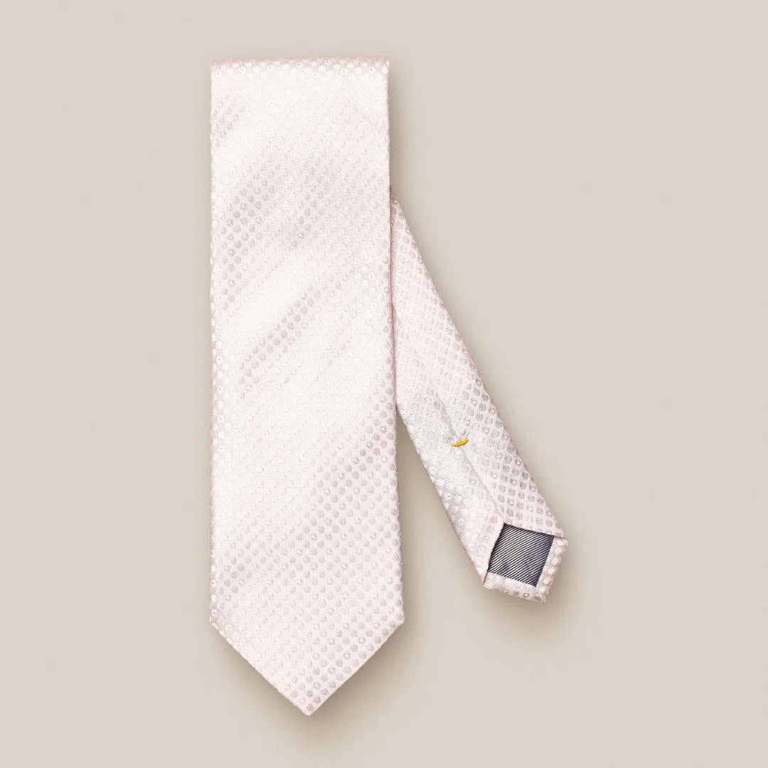 Eton Silk Textured Small Spot Patterned Tie Pink-MALFORD OF LONDON SAVILE ROW MENSWEAR OUTLET