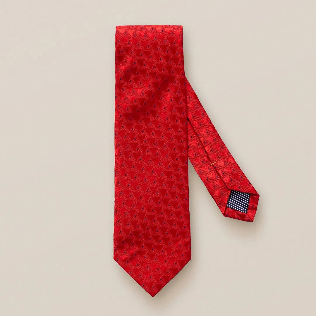 Eton Silk Traingle Patterned Tie Red-MALFORD OF LONDON SAVILE ROW MENSWEAR OUTLET