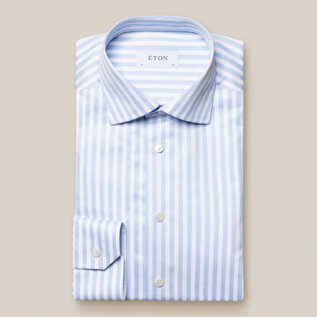 Eton Slim Fit Bengal Stripe Shirt Light Blue