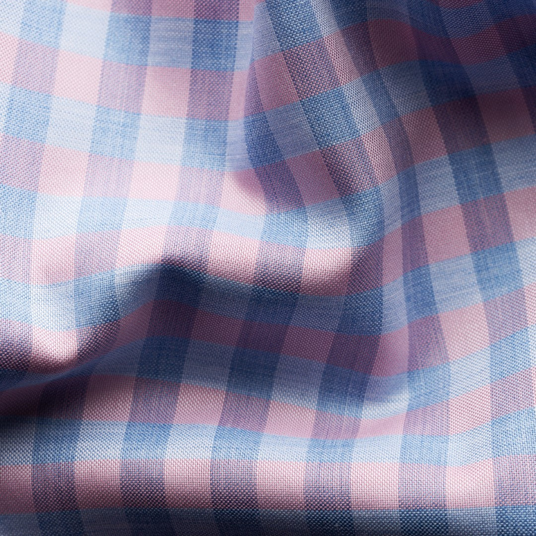 Eton Slim Fit Check Shirt Pink/Blues-MALFORD OF LONDON SAVILE ROW MENSWEAR OUTLET