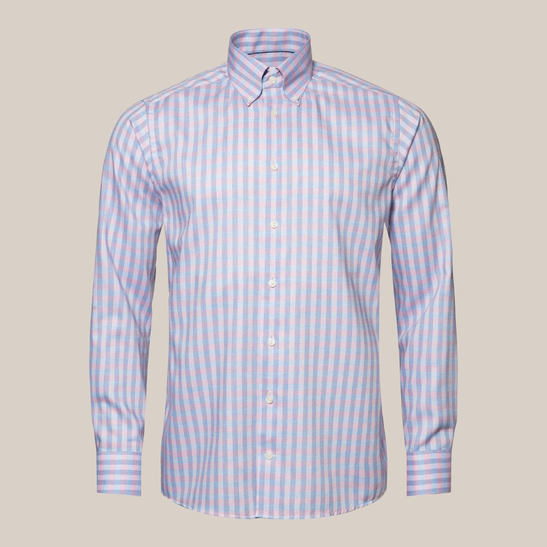 Eton Slim Fit Check Shirt Pink/Blues-MALFORD OF LONDON SAVILE ROW MENSWEAR OUTLET