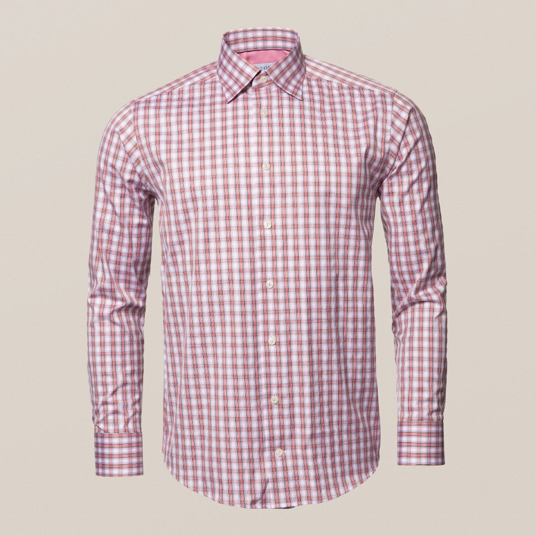 Eton Slim Fit Check Shirt Red-MALFORD OF LONDON SAVILE ROW MENSWEAR OUTLET