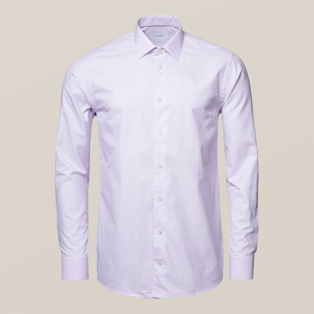 Eton Slim Fit Contrast Placket Shirt Light Purple-MALFORD OF LONDON SAVILE ROW MENSWEAR OUTLET