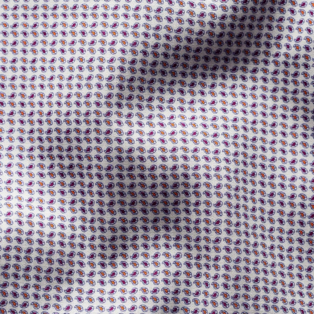 Eton Slim Fit Geometric MIcro Paisley Shirt Mid Purple-MALFORD OF LONDON SAVILE ROW MENSWEAR OUTLET