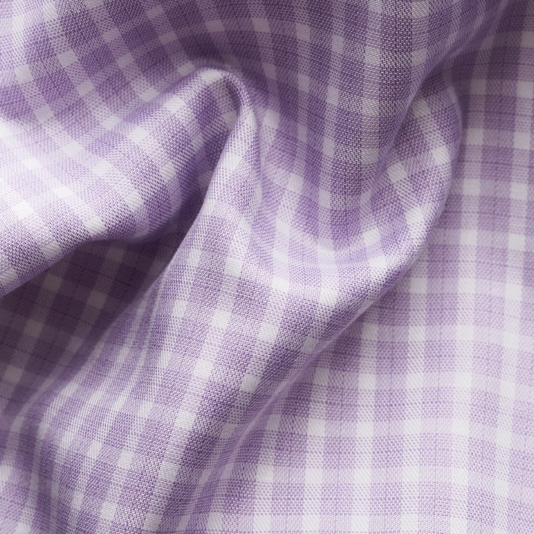 Eton Slim Fit Gingham Check Shirt Light Purple-MALFORD OF LONDON SAVILE ROW MENSWEAR OUTLET