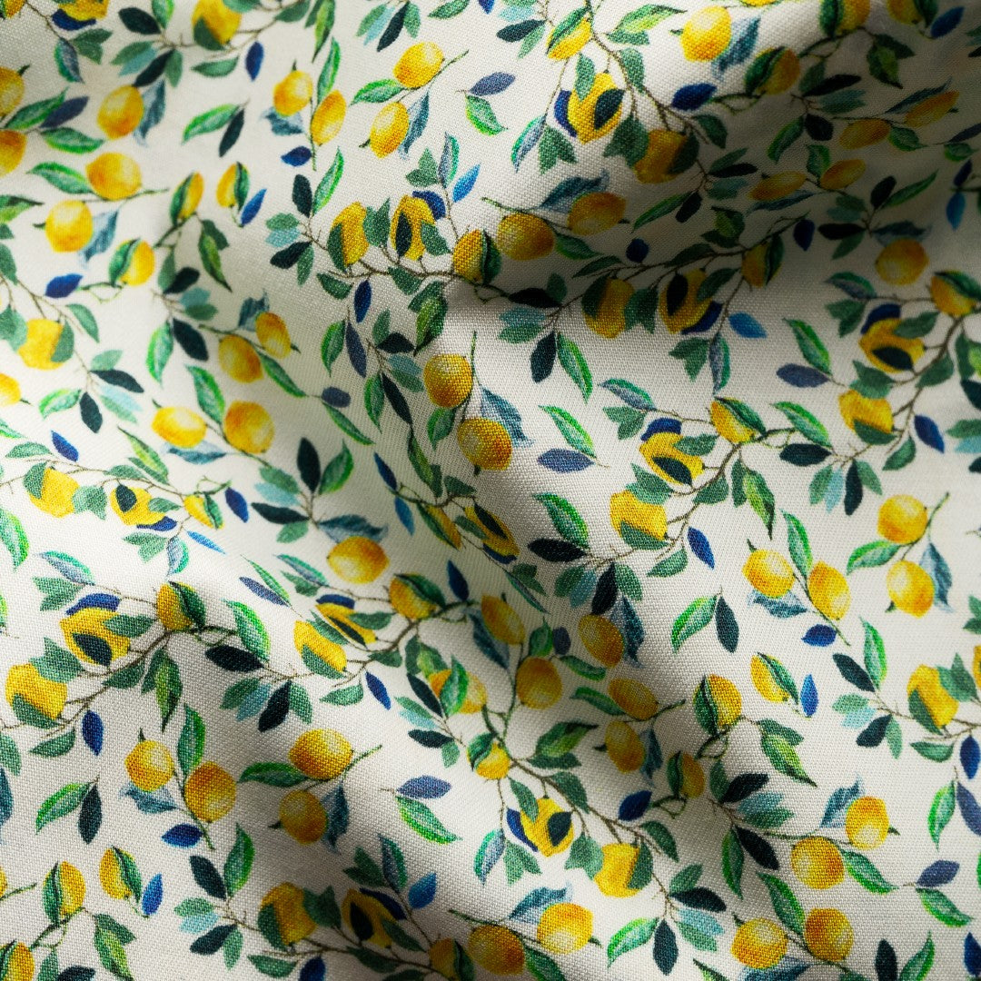 Eton Slim Fit Lemon Print Shirt Yellow/Greens-MALFORD OF LONDON SAVILE ROW MENSWEAR OUTLET