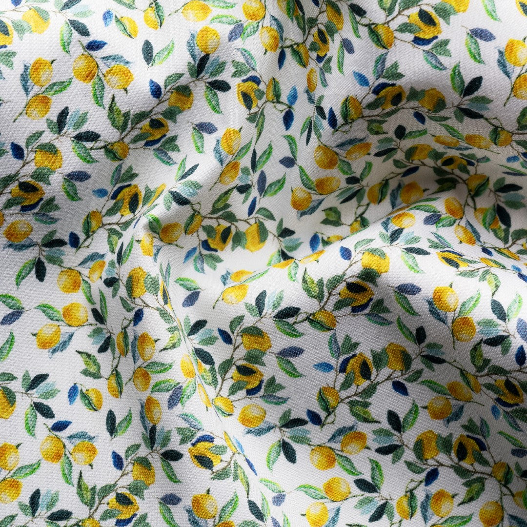 Eton Slim Fit Lemon Print Shirt Yellow/White/Green-MALFORD OF LONDON SAVILE ROW MENSWEAR OUTLET