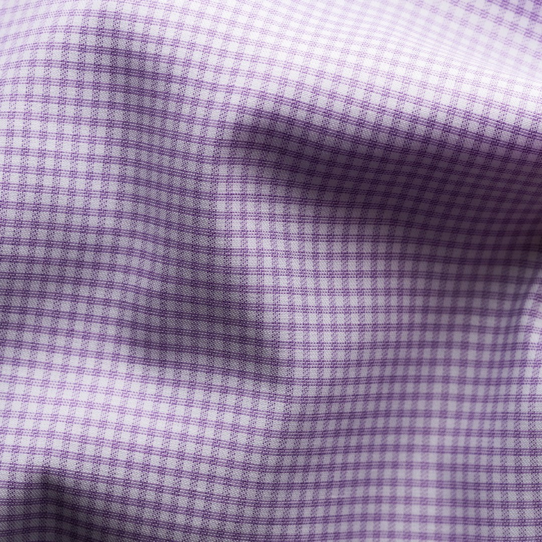 Eton Slim Fit Micro Graph Check Shirt Light Purple/White-MALFORD OF LONDON SAVILE ROW MENSWEAR OUTLET